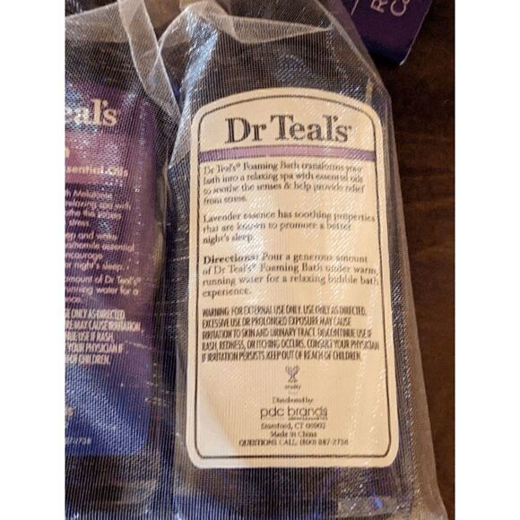 NEW Dr Teal's 2PC Travel Size Foaming Bath, Lavendar, 3 fl oz. each - Picture 5 of 6